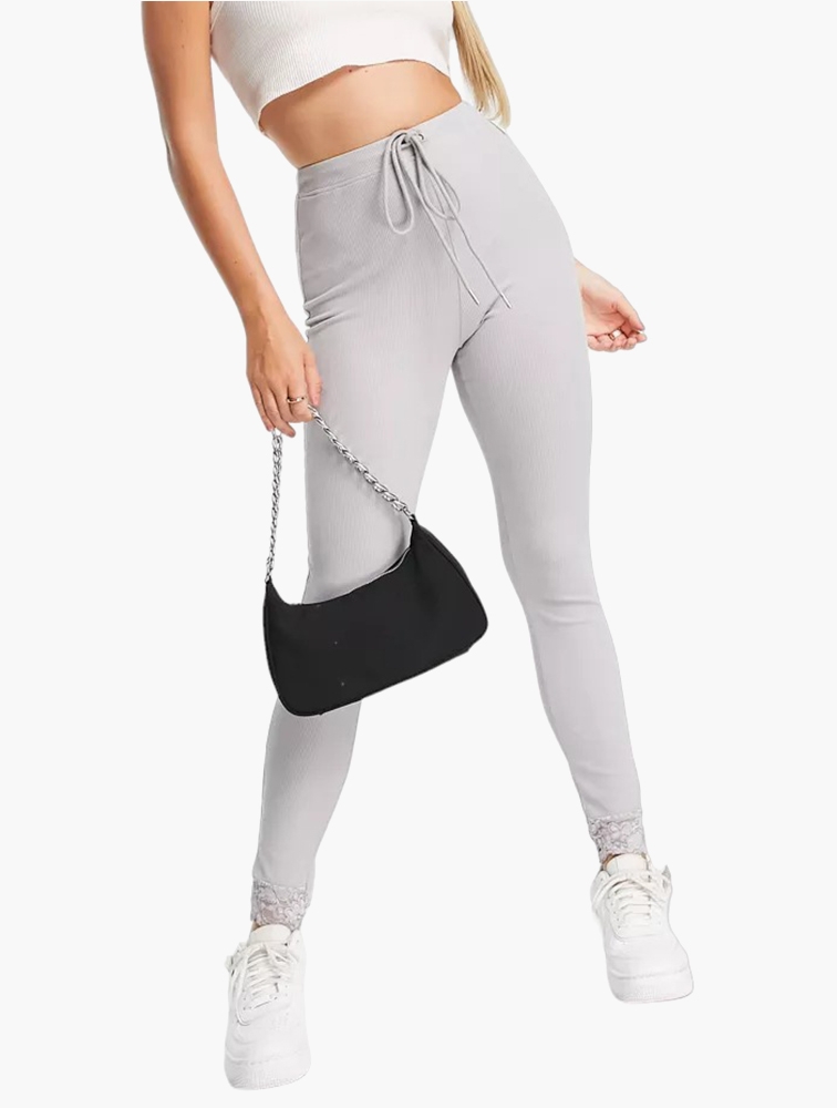 Grey drawstring leggings best sale